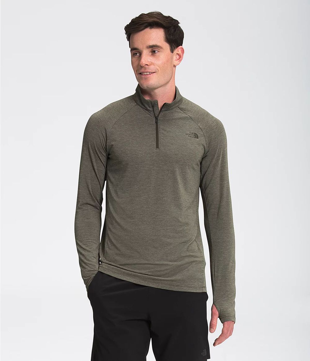 The North Face Wander ¼ Zip T-Shirts Herren - Taupe CH-875BWXA